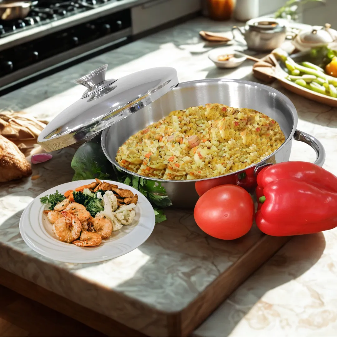 Paellera ISALUE | Cocina Saludable de Acero Inoxidable Quirúrgico ISALUE