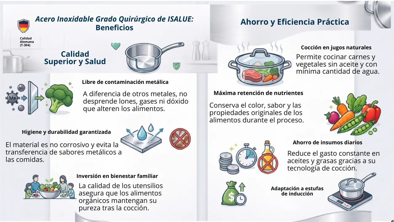 Beneficios del Acero Inoxidable, grado Quirúrgico, para la Cocina